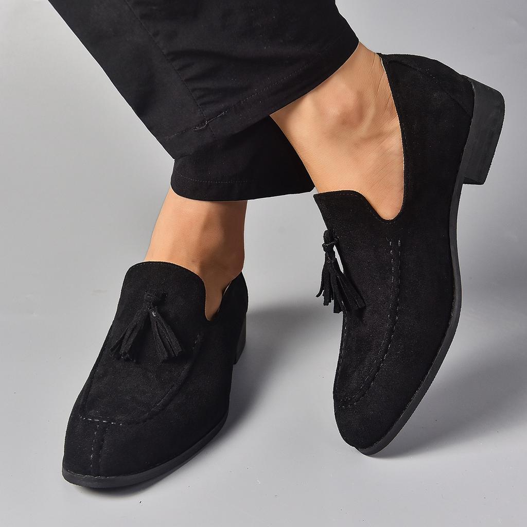 Fang Hee Autumn Casual Shoes  Business Formal Shoes One Step Stepping Tassel Lefu Shoes Large Men's Shoes