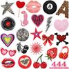 Tide Play Embroidery Cloth Sticker Bag Embellishment Decorative Leopard Print A Embroidery Label Ironing Love Lip Patch Sticker Hot Sublimation