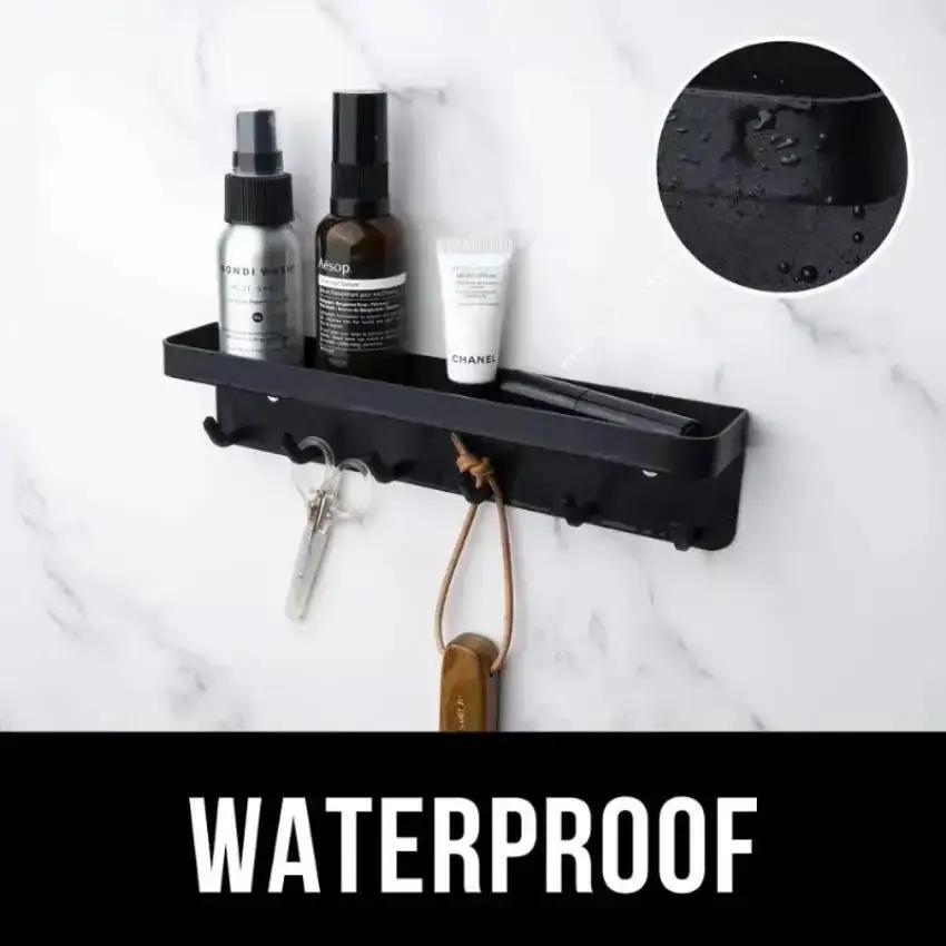 2025 Nieuw 1 Stuk Zwarte Muur Sleutelhanger Zelfklevend Huishoudelijk Wandgemonteerde Opbergtas Huishoudelijk met Deuringang Kantoor Haak