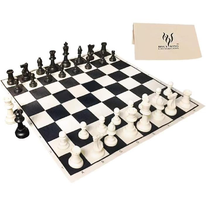 HOLYKING Compact Chess 15.7   Chess Board, Easy Carry Cloth Chess Set, Portable Travel Chess Game Set, Roll Up Combination Beginner Chess Set for 15.7 Inches