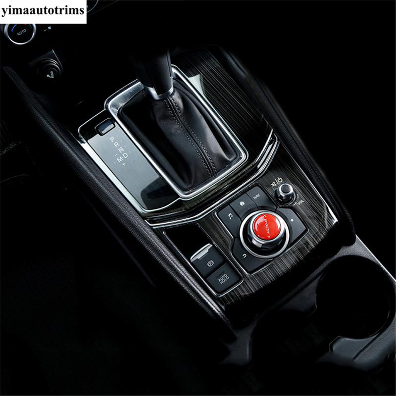 LHD RHD Car Gear Shift Shifter Box Panel Cover Trim Stainless Steel / ABS Accessories Interior For Mazda CX-5 CX5 2017 - 2024