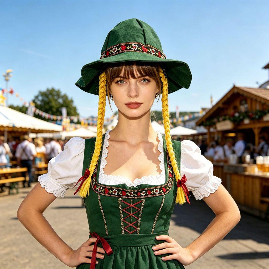 Cappello con treccia costume Oktoberfest per donna in tessuto poliestere Accessori Cosplay Halloween