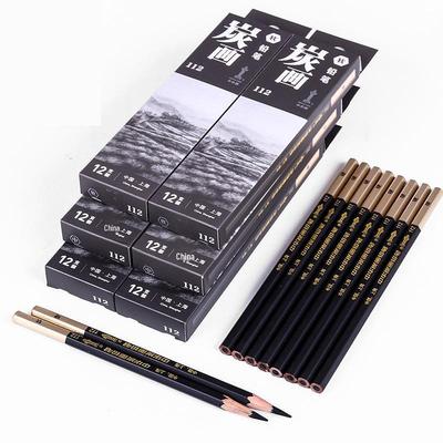 China 112 Kohlezeichnung Set: Weiche, Mittlere, Harte Zeichenstifte und Tiefschwarze Holzkohle-Bleistifte