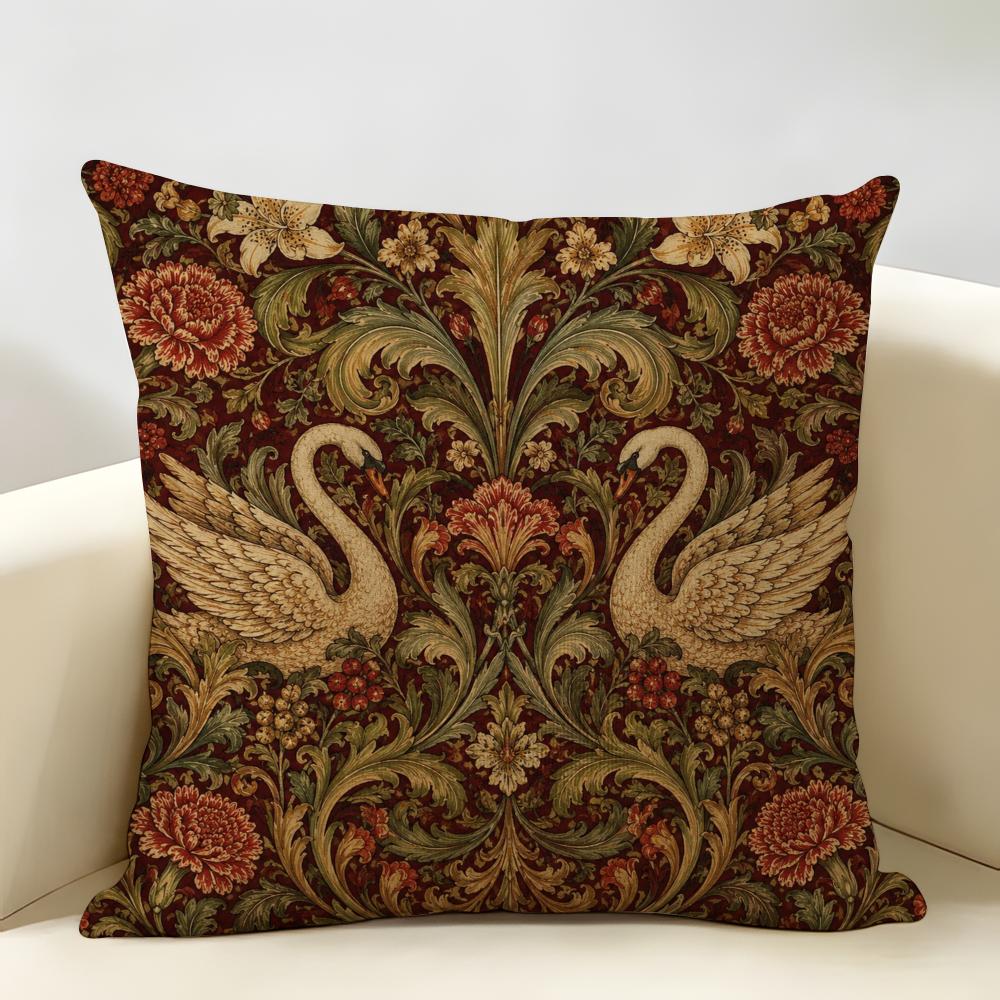 Federa Cuscino Vintage William Morris Art Tessuto di Lino Biologico Resistente Ipoallergenico Federa Cuscino Corto Lavabile