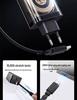 65W GaN Fast Charger with Digital Display, Retractable Type-C Cable, and Multi-Port Compatibility for Apple and Android Devices.