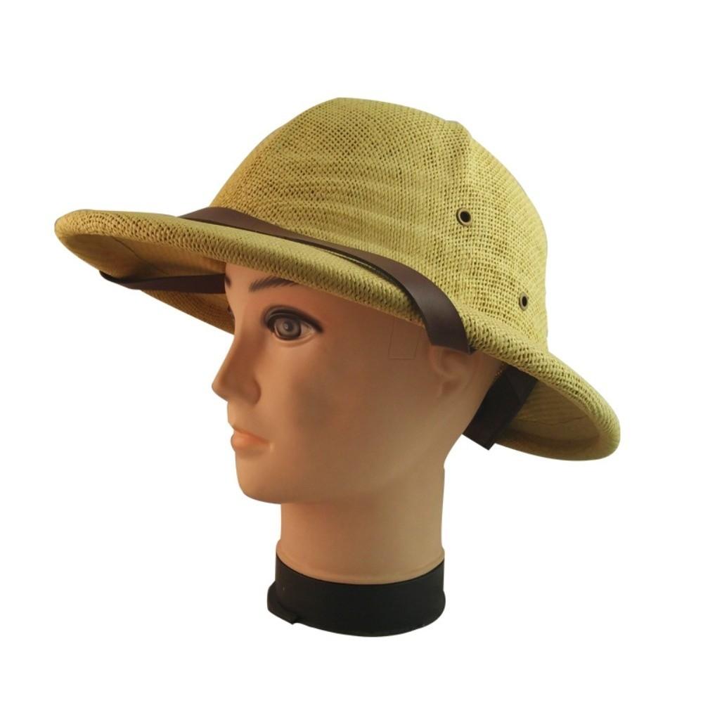 Big Size Fedora Sun Hat Straw Material Jazz Bucket Hat Beach Hard Straw Hat Outdoor Use
