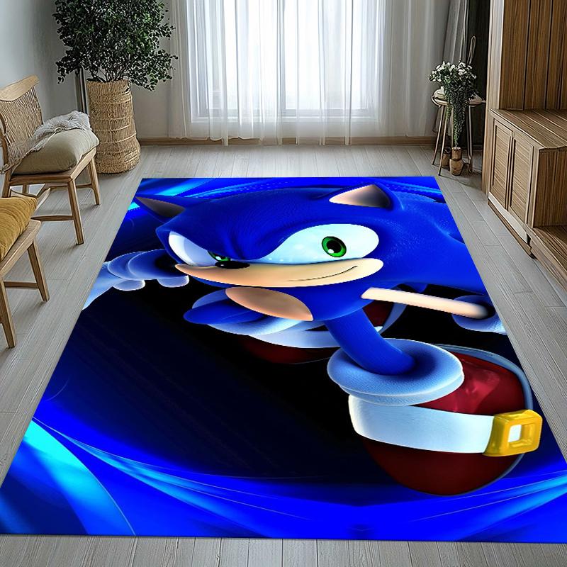 Retro S-Sonic Cartoon Games Living Room Non-Slip Area Rug Soft Carpet for Bedroom Kids Playroom Sofa,Home Decor Doormat Gift