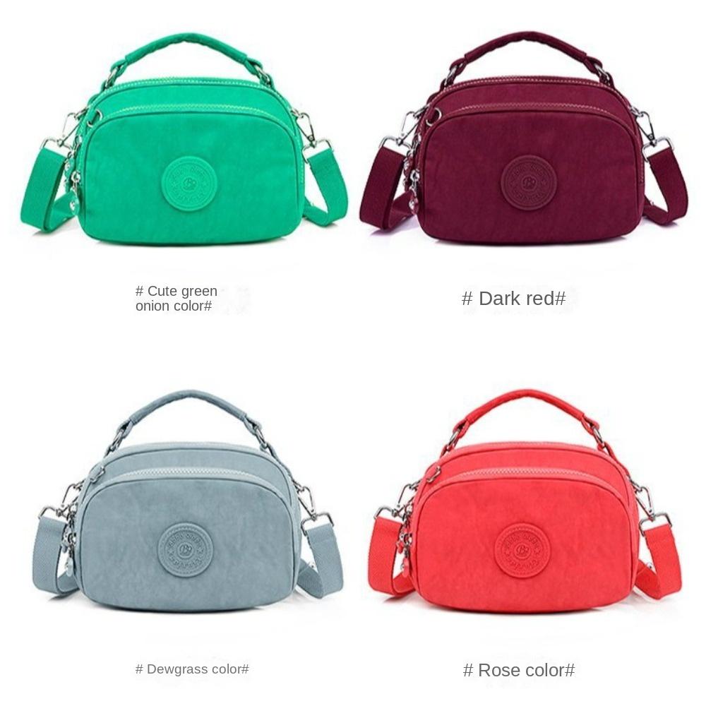 Nylon Multi Pocket Shoulder Bag Large Capacity Small Square Bag Mobile Phone Bag Travel