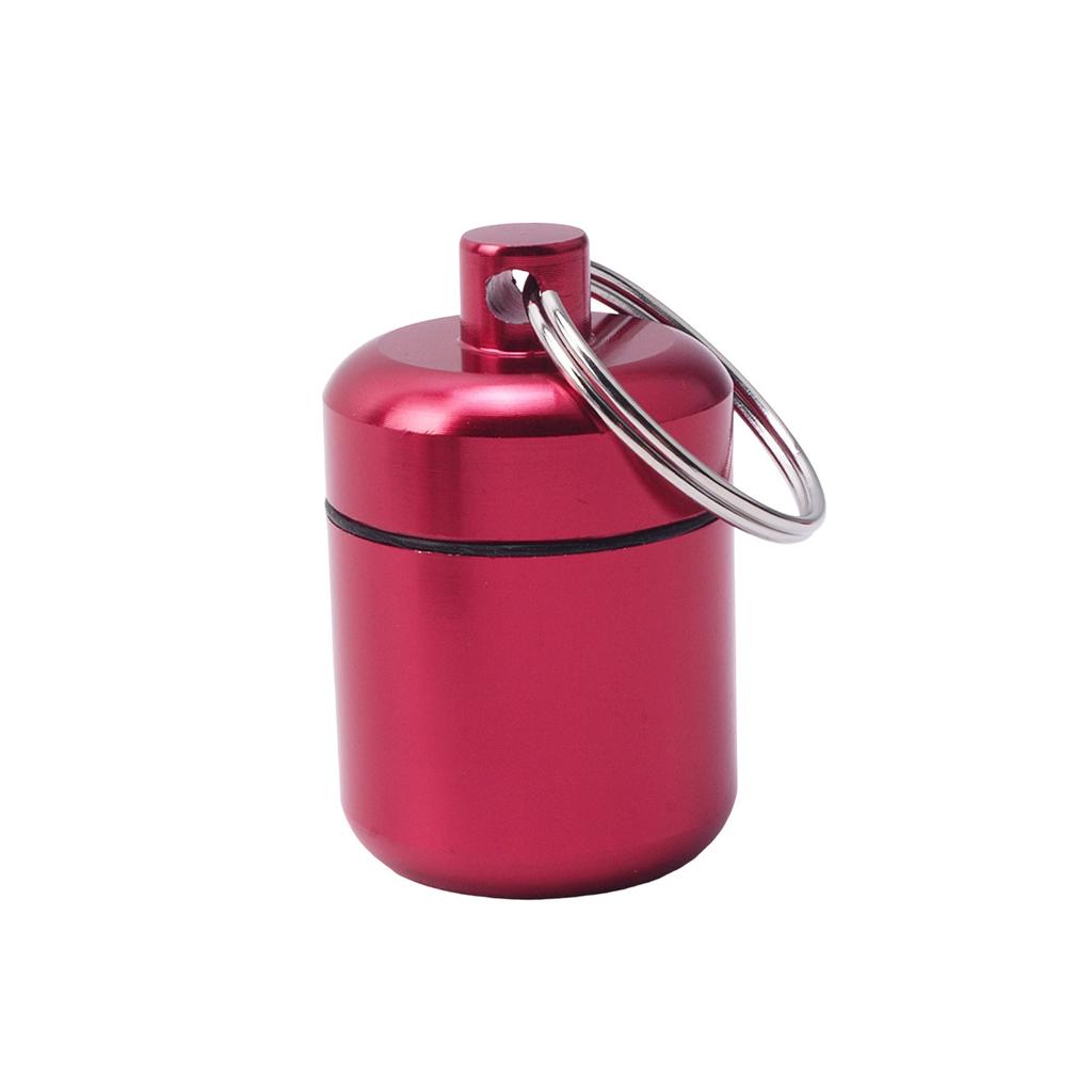 Multi Color Mini Keychain Pill Box Waterproof Aluminum Plastic Travel Pill Case For Vitamins Medication Emergency Carry