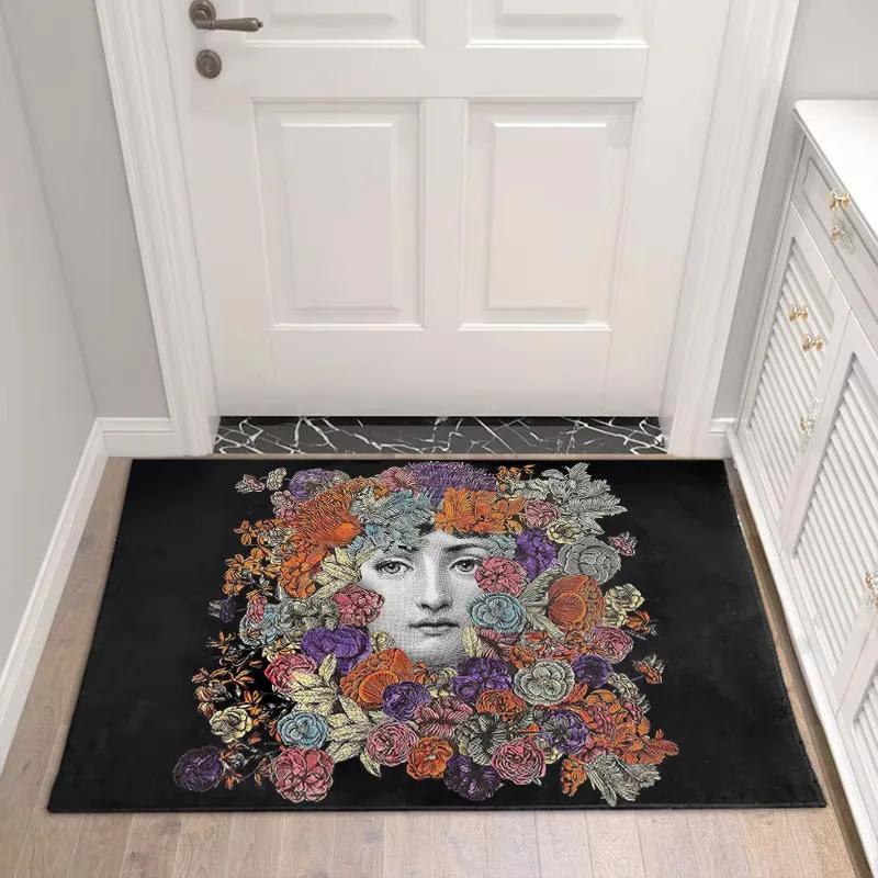 Fun Art Lady Portrait Carpet Rug for Living Room Bedroom Anti-slip Carpets Decor Bedside Soft Floor Mat Kitchen Entrance Mats