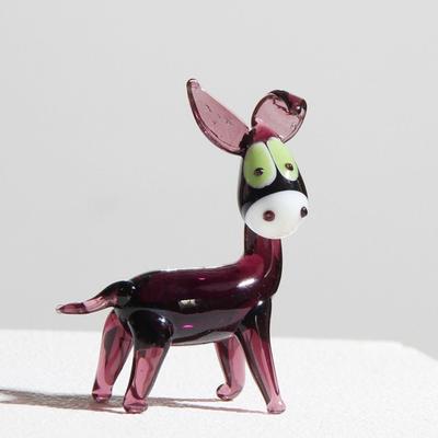 Moderne Miniatur-Esel-Bastelarbeiten Niedliche kleine Kristall-Esel-Figuren Auto-Schmuck Briefbeschwerer Glas-Tier-Schmuck Kinderspielzeug