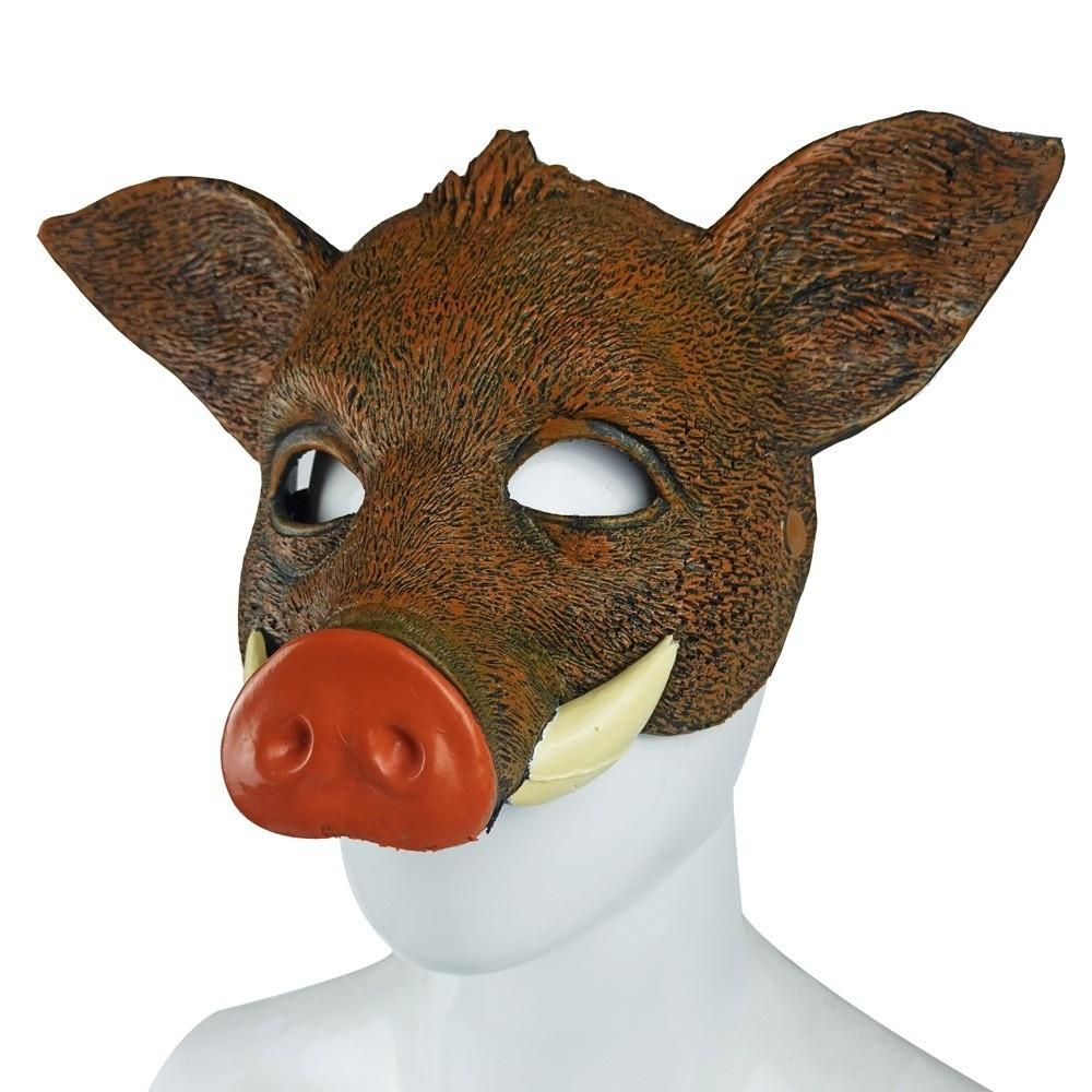 Party Props Halloween Werewolf Mask Husky Animal Half Face Mask Creative Tiger EVA Mask  Carnival