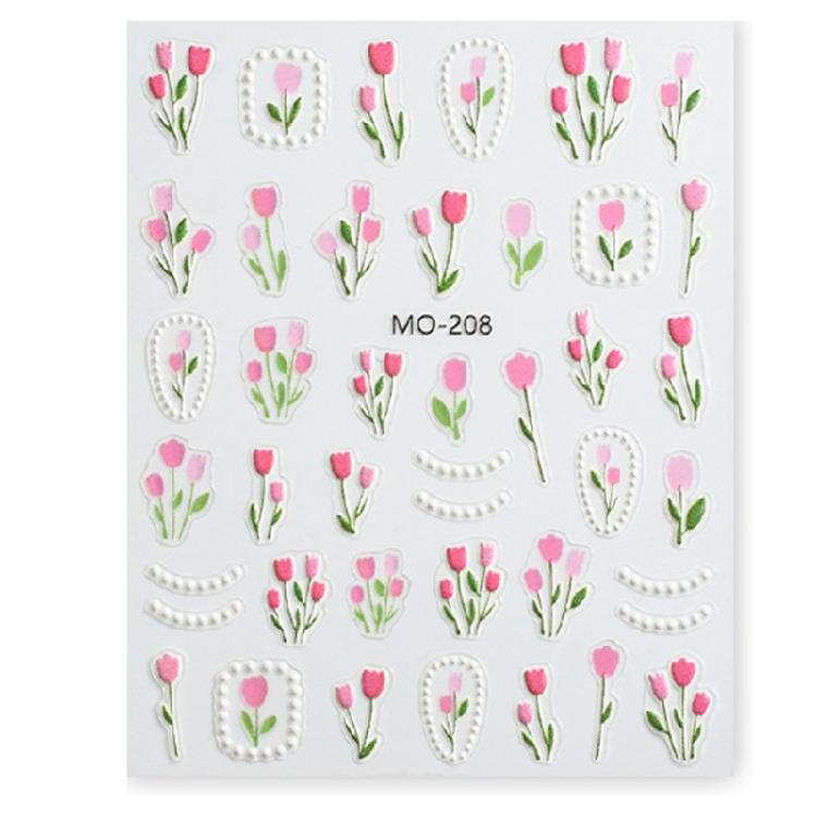 

Tulips Stickers Nails Decals Flower Nails Art Stickers DIY Nails Art Decorations рожевий