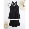 European-American Printed Spring Bikini 2025: Conservative Skirt-Style Women's Swimsuit.