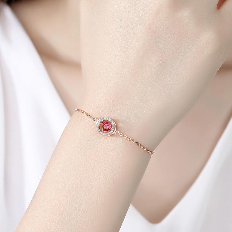 S925 Sterling Silver Jewelry, Korean Style Smart Heart-shaped Bracelet, New Beating Heart Micro-embellished Bracelet