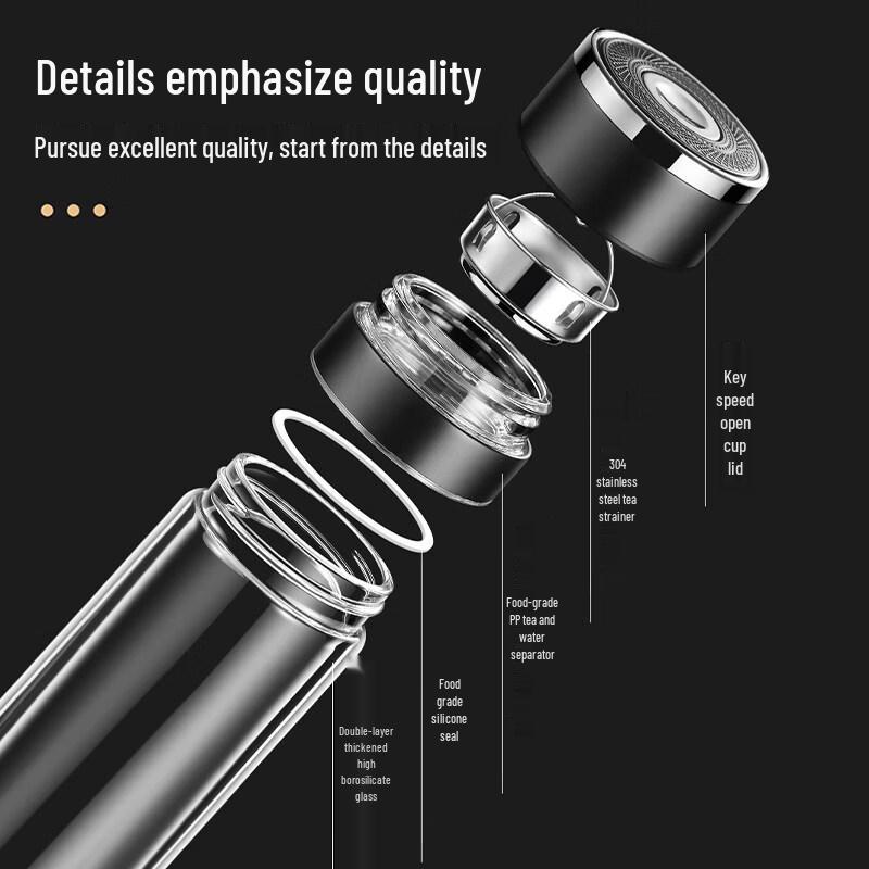 Xihe Double-Layer Glass Insulated Tea Cup