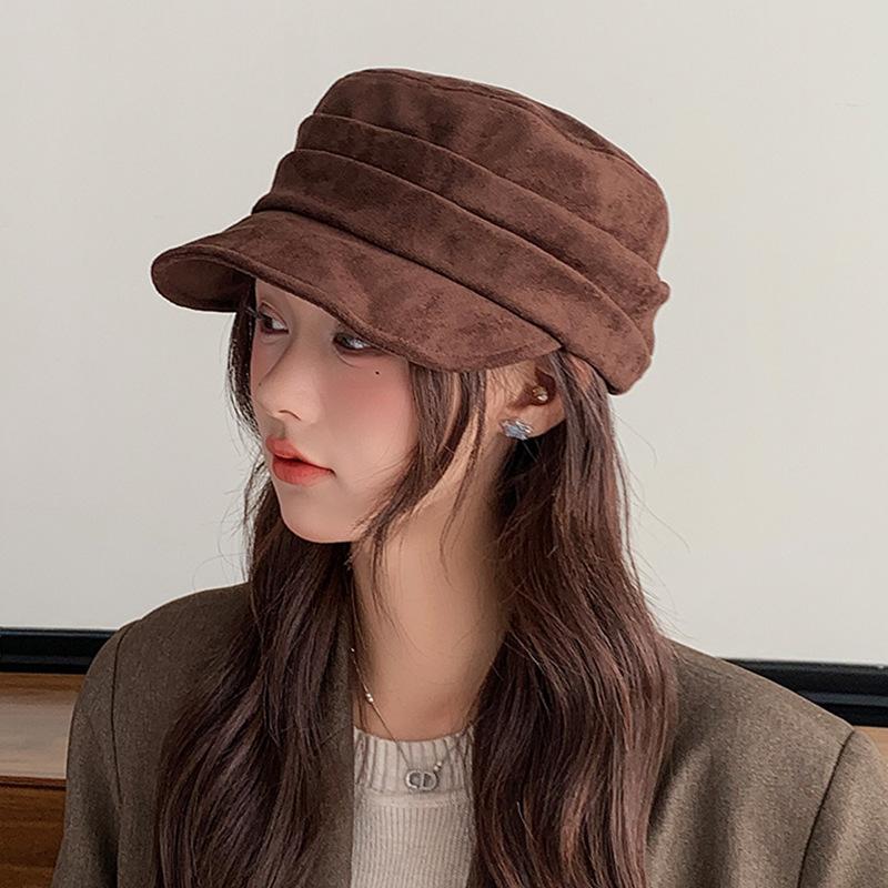 Retro Versatile Woolen Beret Showing Face Ducktongue Octagonal Hat Children'S Warm Windproof Newsboy Hat