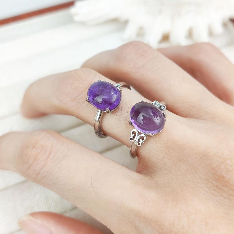 Adjustable Natural Crystal Tiger Eye Ring in Coffee Color