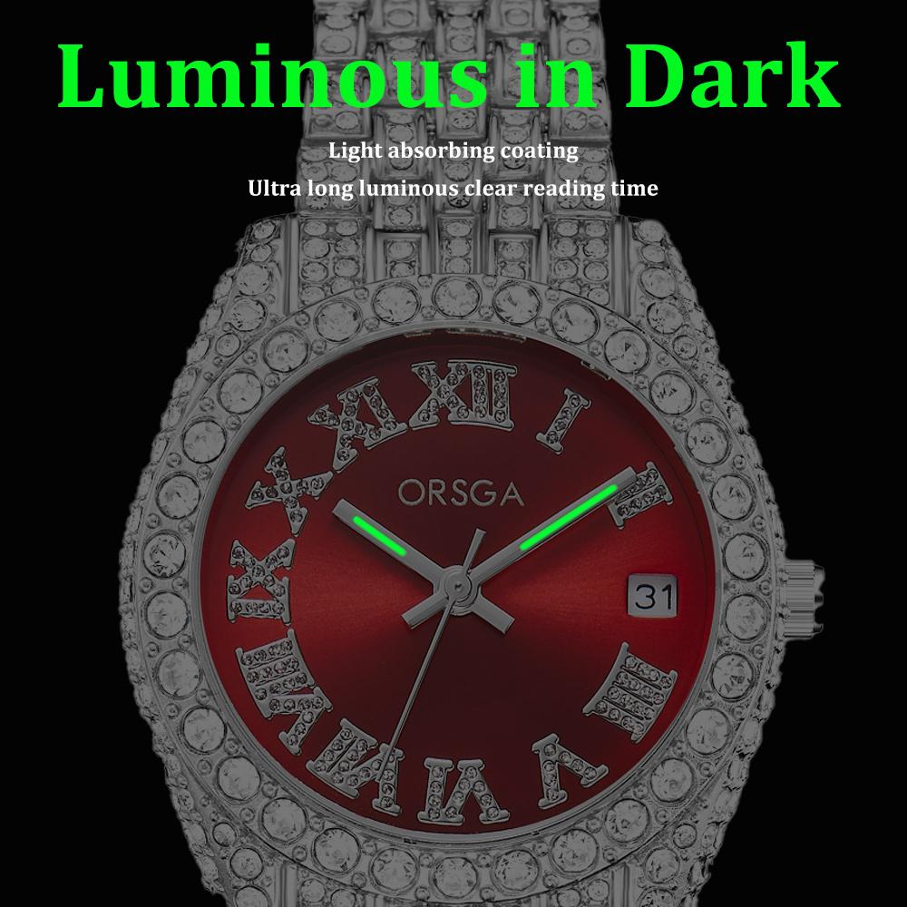 Luxury Jewelry Watch For Women Hip Hop Brand Fashion Waterproof Iced Diamond Quartz WristWatch Ladies Gift