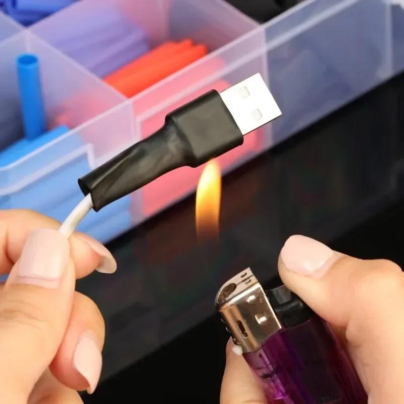 800pcs Heat-shrink Tubing High Temperature Resistance Tube Shrink Wrapping Kit Wire Cable Insulation Protecter Sleevers Wrap