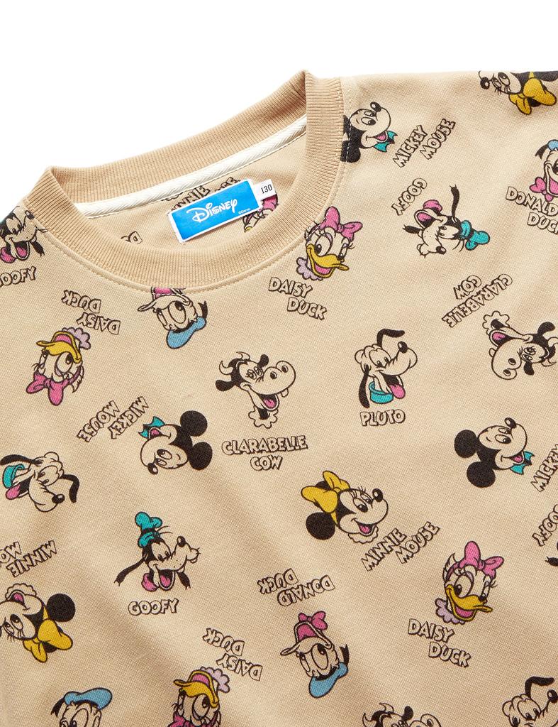 Pyžamová sada pro dlouhé pyžamo, horní a spodní díl, béžová, 110 [Disney] dívčí, kartonová, s rukávem, sada, tričko, 15110800130110