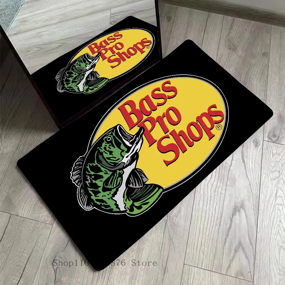 VIKAMA Bass Pro Shops Fußmatte Saugfähig Rutschfest Teppich Heimdekoration Küche Badezimmer Teppich Fußmatte Angeln Jagd Thema