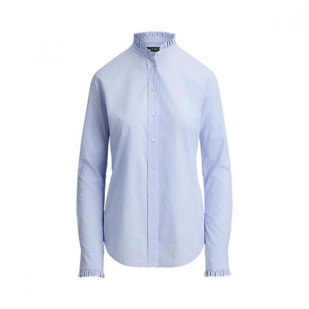 Lauren Ralph Lauren Ruffle Trim Cotton Shirt Wmlrshts6820542400 XS