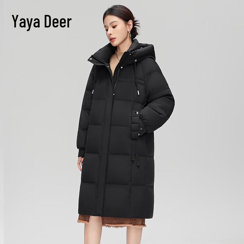 

Женский пуховик Yalu однотонный с капюшоном средней длины L