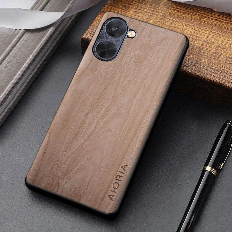 

Чехол для Realme 10 Pro Plus, простой уникальный дизайн, легкий чехол из искусственной кожи с деревянным узором для Realme 10, чехол Funda realme 10 5G бежевый