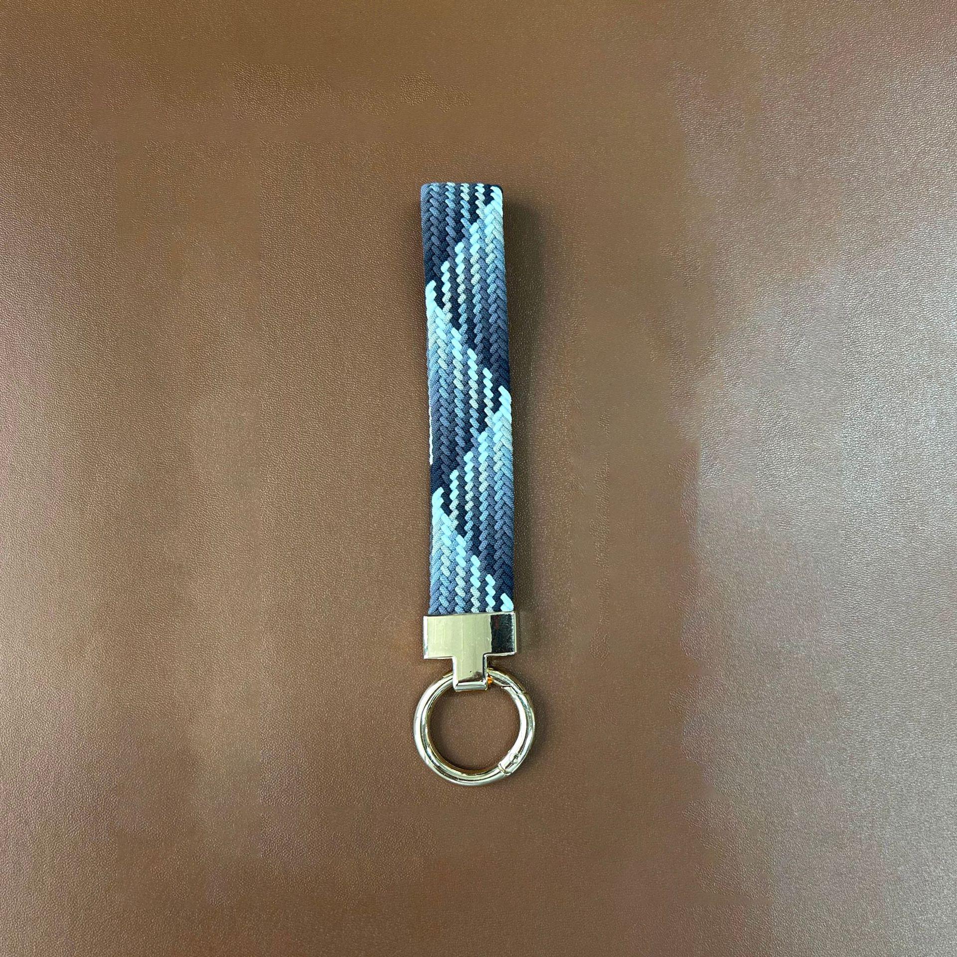 Braided Nylon Phone Lanyard: Elastic Wrist Strap with Simple Texture for Mobile Devices грязно-белый
