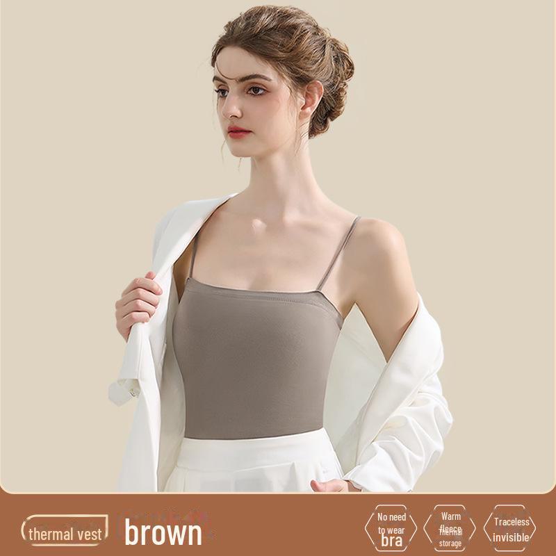 

Женская теплая бархатная майка с нагрудными накладками - внутренний жилет осень/зима XL: 110-140 jin