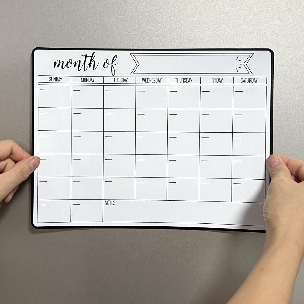Planificador Mensual Magnético Tablero de Programación Fácil de Limpiar Calendario Portátil de Pizarra Blanca Uso en Cocina