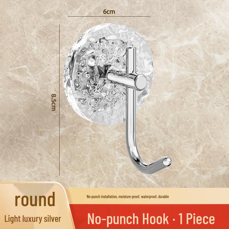 Acrylic Punch-Free Wall-Mounted Clothes Hook for Bathroom/Bedroom