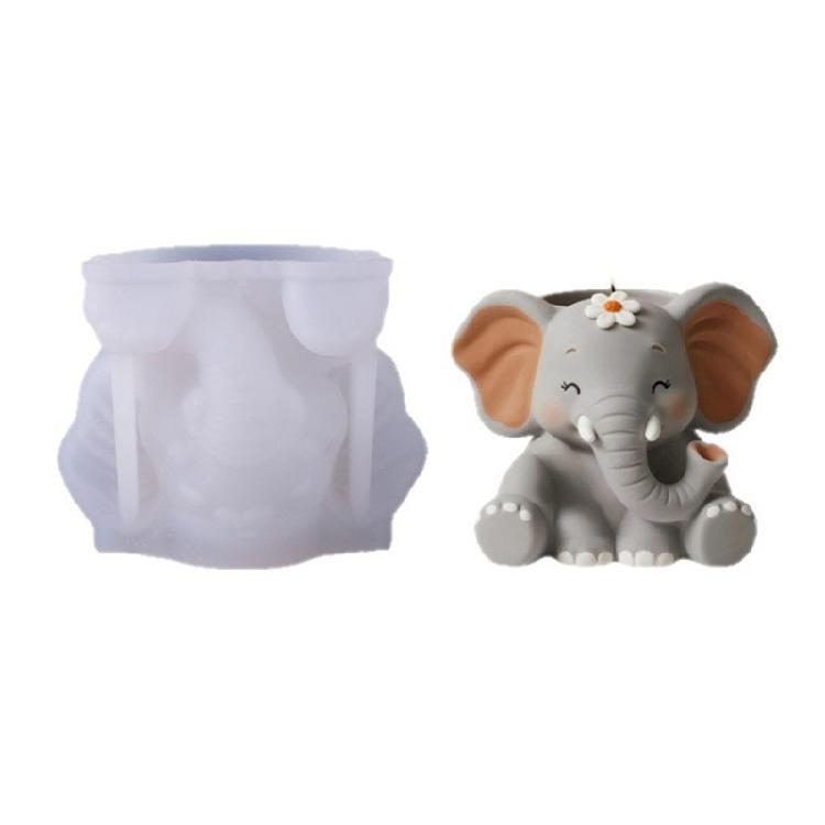 

Creative Silicone Mold for Elephant Shaped Flower Pot Plant Container Handmade Home Decoration Mould Jewelry Tool 1