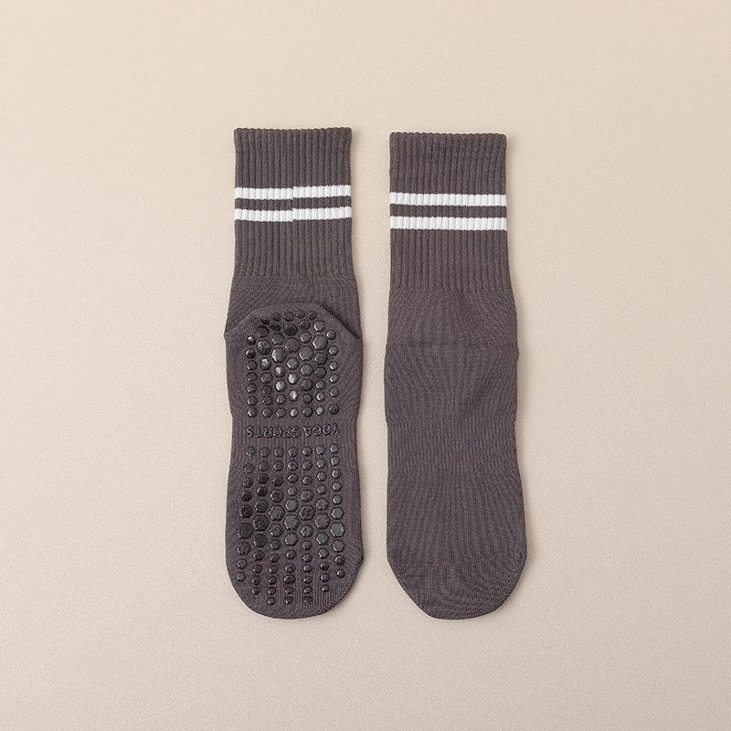 Female Professional Pilates Yoga Fitness Exercise Silicone Non Slip Tube Cotton Socks
