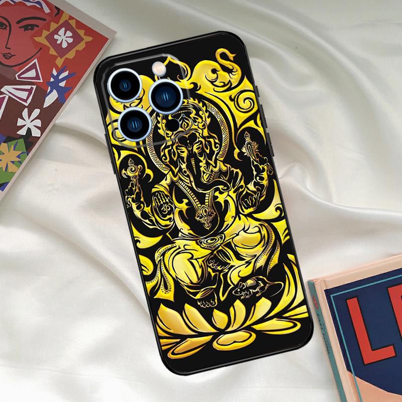 Lord Ganesha Phone Case For iPhone 15 14 12 11 13 16 17 Pro Max 15 16 Plus 13 Mini 16e 17 Air Funda Cover