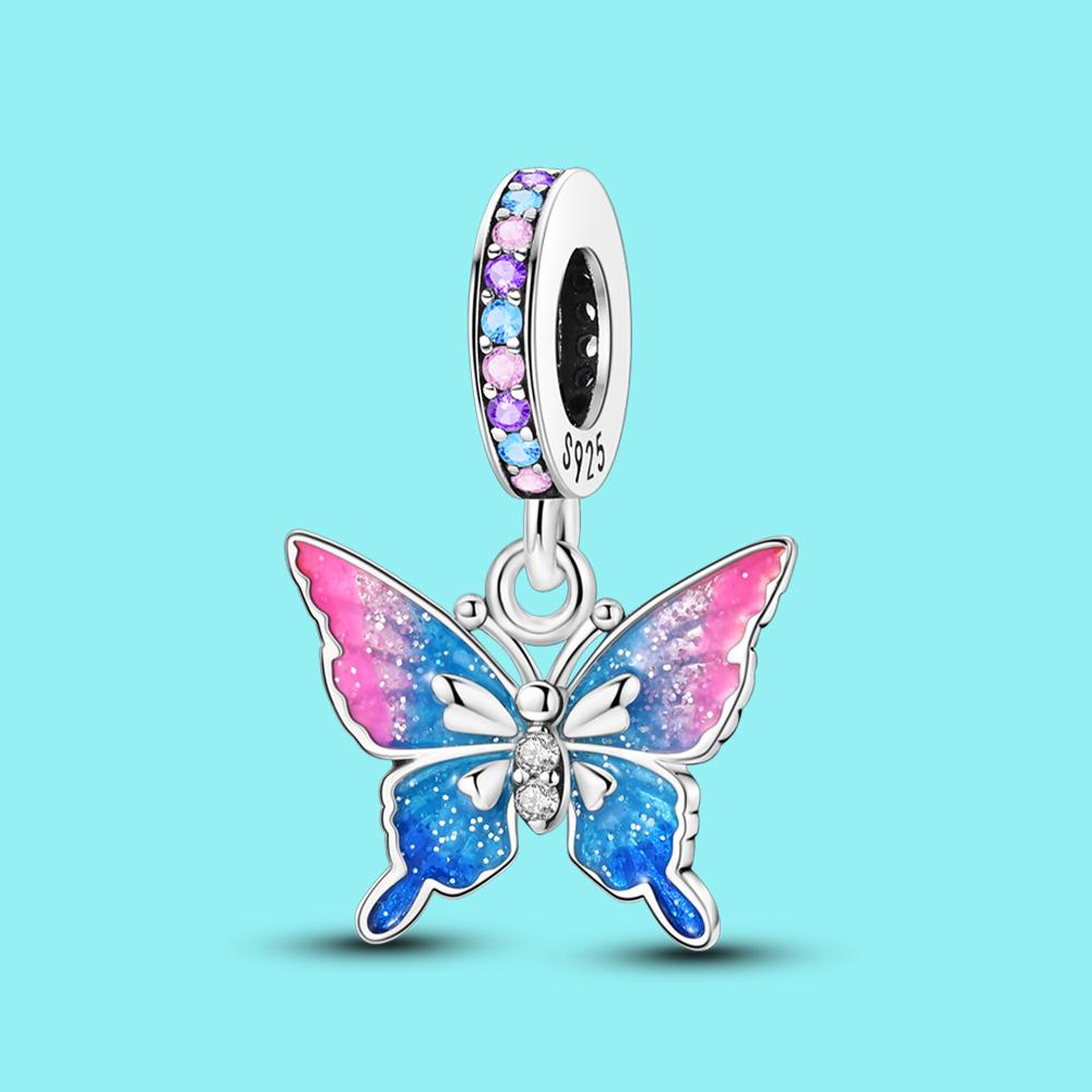 Pendants Charms Beads Copper Colorful Butterfly Bead Fits Genuine Bracelets For Jewellery Crafting ValentineS Day Gifts
