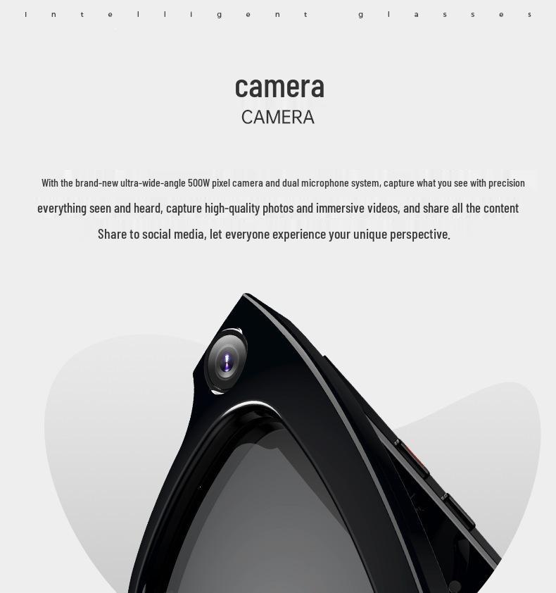 AI Smart Sunglasses: HD Camera, Anti-Shake Photo & Video Recording, Bluetooth Connectivity.