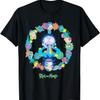 Camiseta de Moda para Adultos Dibujos Animados Rick y Morty Señal de Paz Alienígena Vibrante