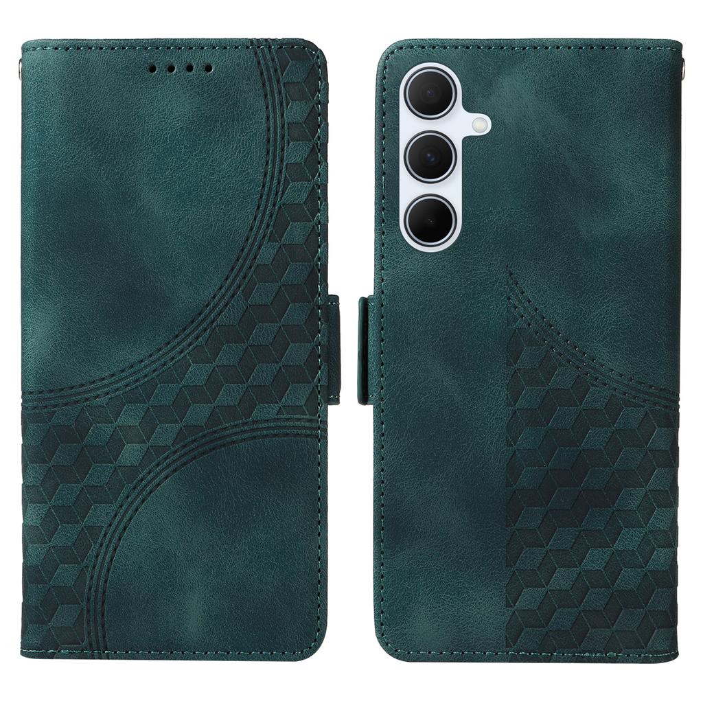 For Samsung Galaxy A56 5G Case PU Leather Phone Cover Rhombus Starry Imprinted
