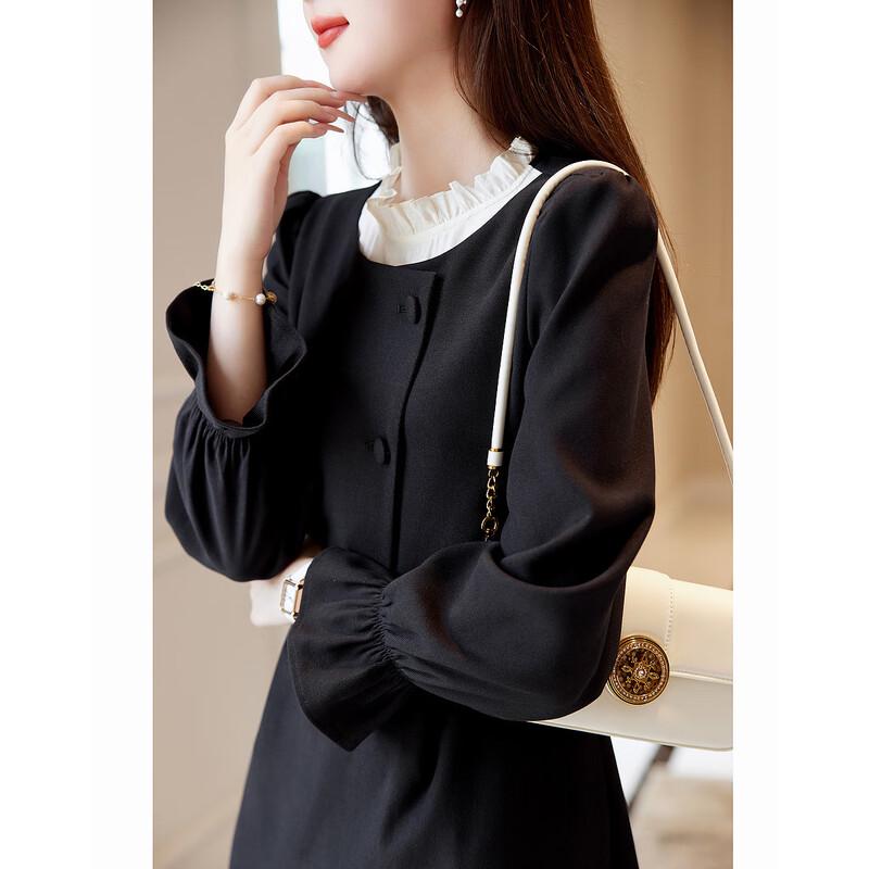 Demana Elegant Puff Sleeve Midi Dress M