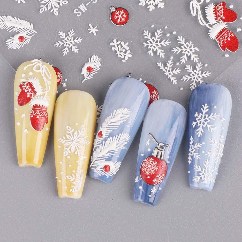 Manicure Ornaments Christmas Nail Decals DIY Nail Charms Christmas Nail Stickers   Nail Salon