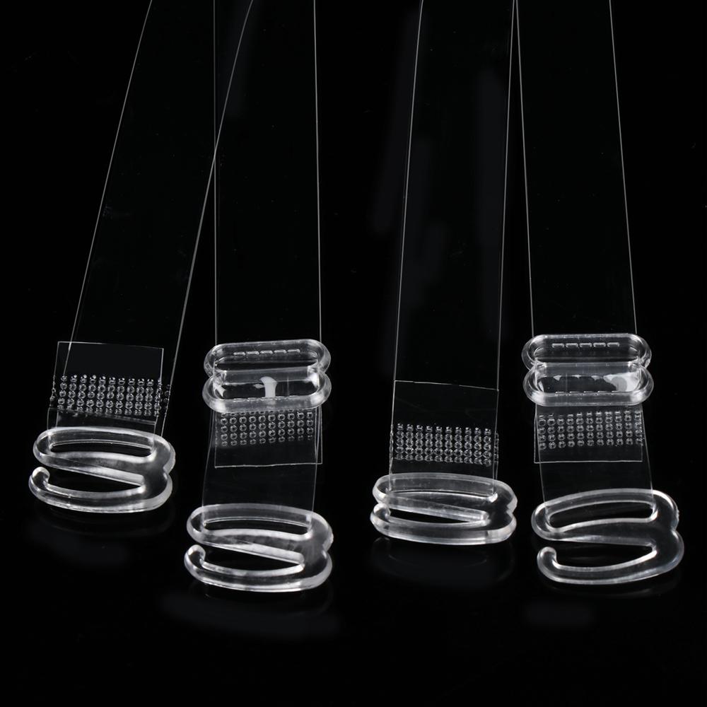 Clear Transparent Detachable 1.5CM Steel Hook Invisible Bra Straps