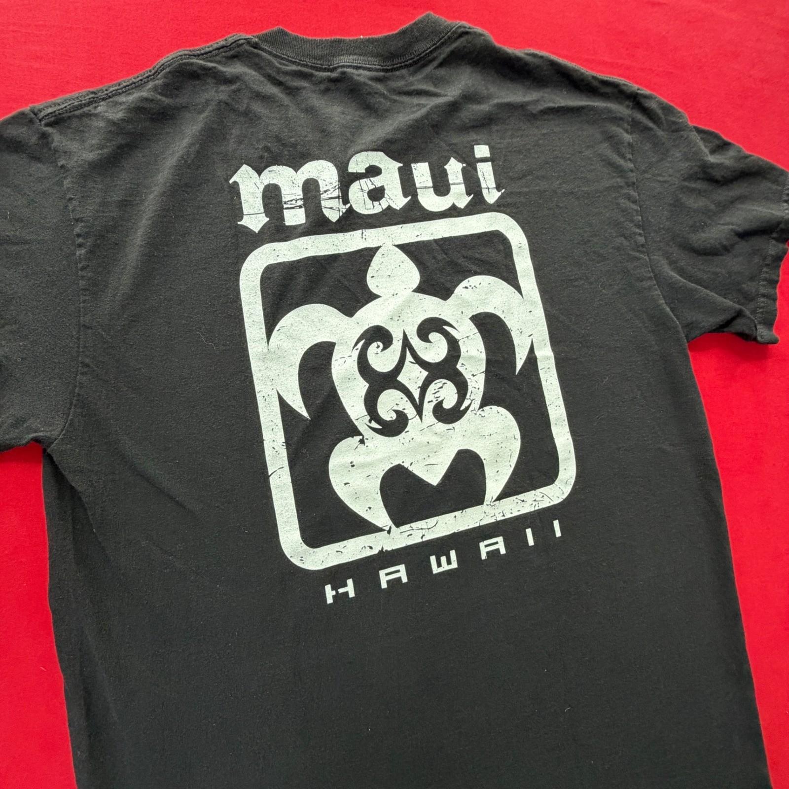Maui Hawaii Honu Sea Turtle T-Shirt Mens Large Black Cotton Graphic T Distressed S