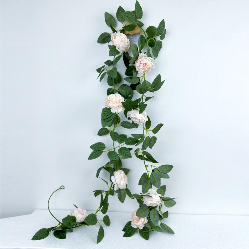 Simulation Of Fake Peony Vines, Living Room Ceiling Winding Blocking Decorative Plastic Vines Artificial Green Plants