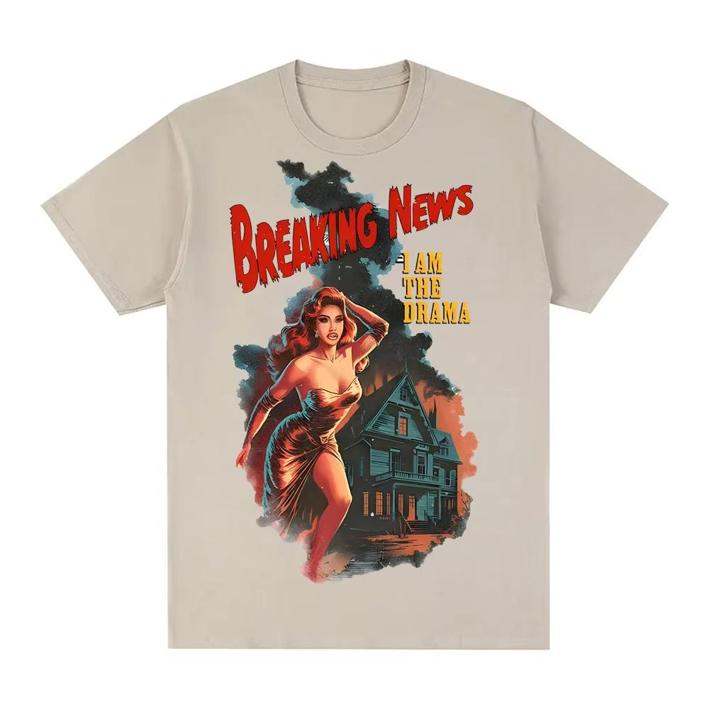 Cardi B - AM I THE DRAMA Album T Shirt Round Cotton New Tee-shirt Graphic Printing Punk Tshirt Ropa Mujer Clothing Tees Top