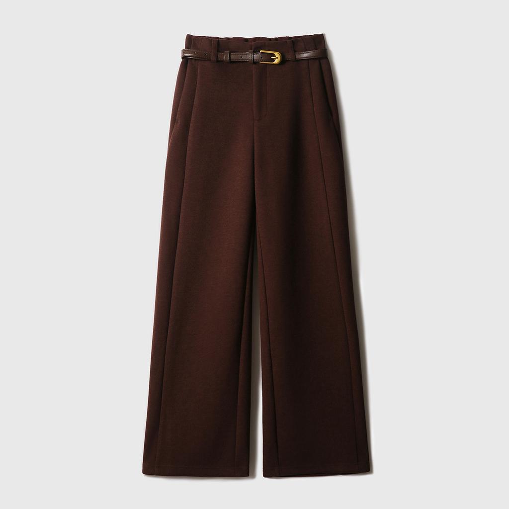 Free Pants In Winter Style and Texture Casual Slim Casual Pants with Belt