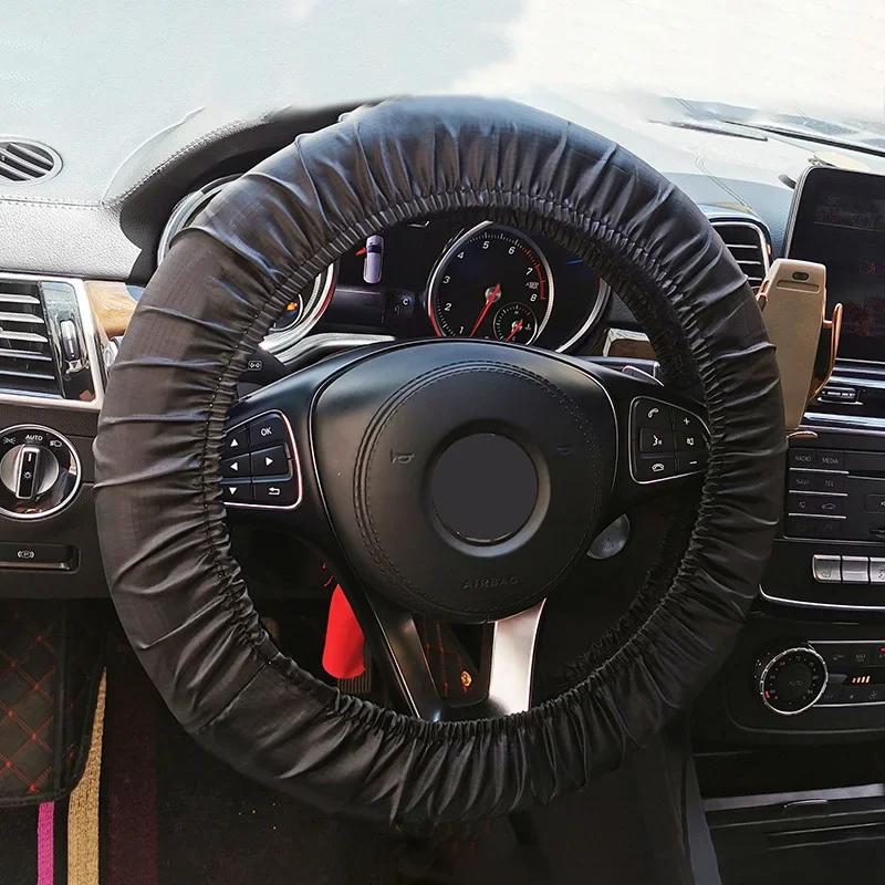 Car Steering Wheel Protective Cover Interior Oxford Cloth Universal Dustproof and Waterproof Decorative Cover Interior Parts