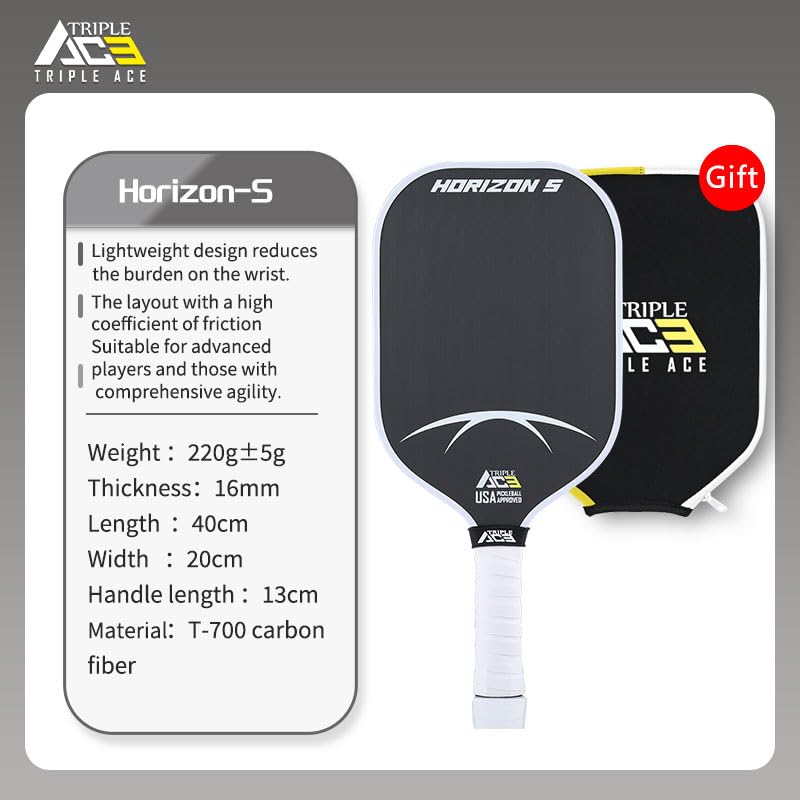 Horizon S Carbon Fiber TripleAce Promoter Paddle Black&White