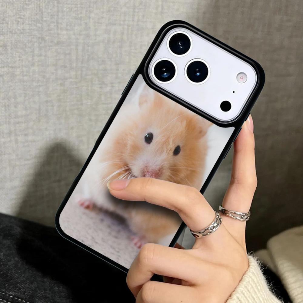 Capa Case for iPhone 17 Air 16 Pro Max 15 Plus 11 13 Mini 14 12 Back Phone Cover Cute Funny Hamster